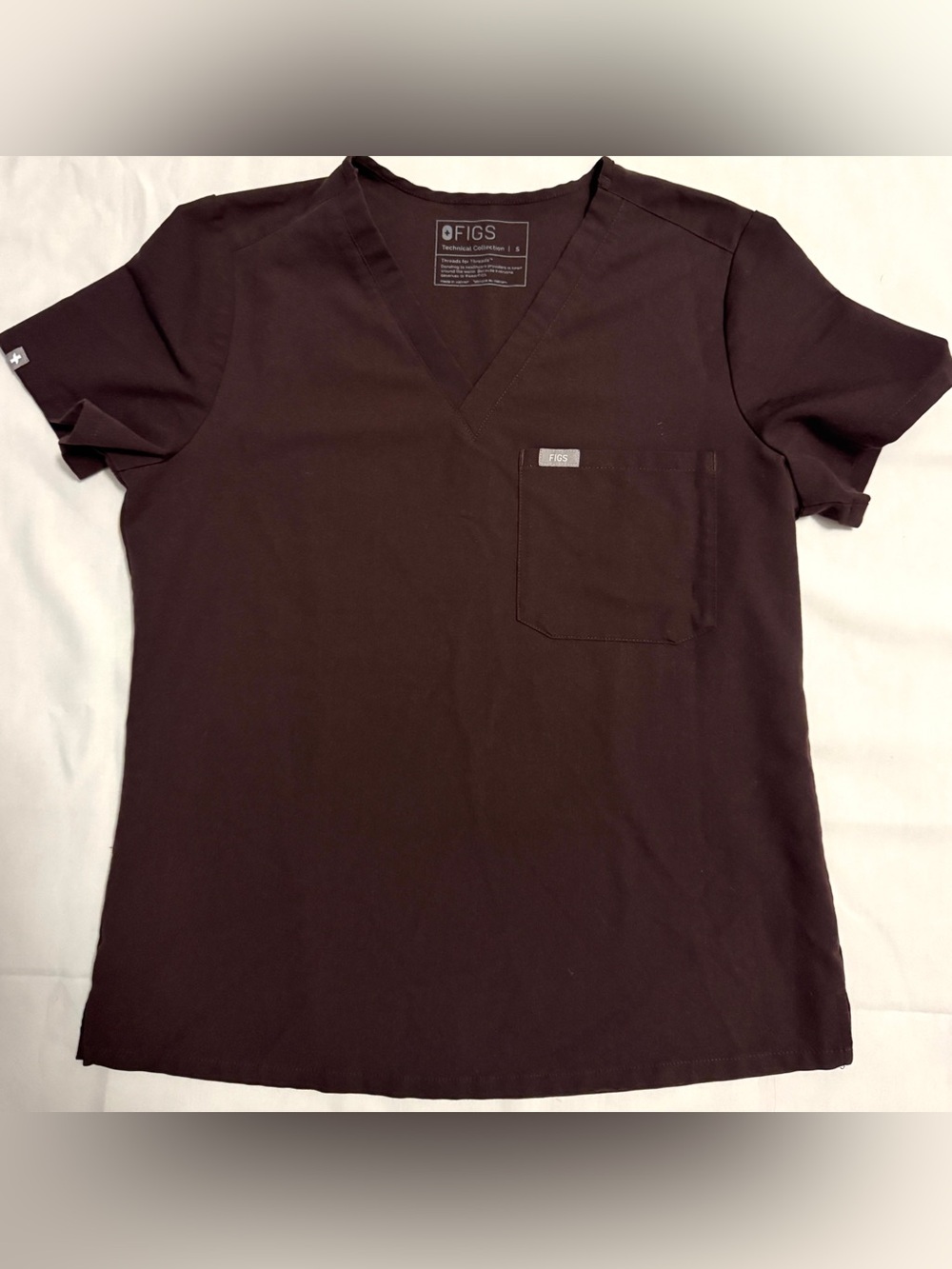 RARE Figs Espresso Catarina Scrub Top Size Small EUC - Picture 2 of 5